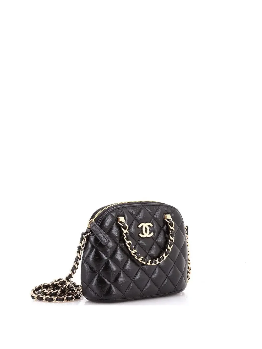 Chanel Cc Dome Zip Clutch With Chain #243633C48B